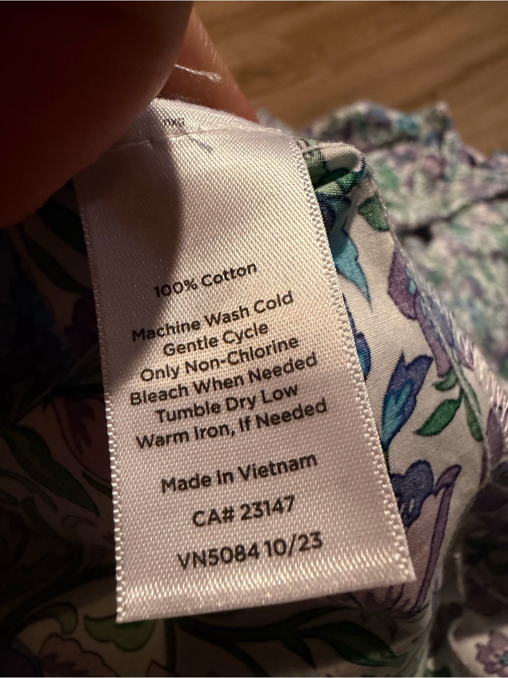 Talbots Fit & Flare Poplin Shirtdress Floral Purple Blue Women’s Belt 16 Dress - Picture 10 of 11